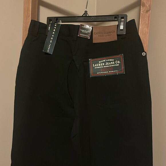Lauren Jeans Co Ralph Lauren Stretch Classic Fit Black Pants NWT Vintage Size 6 - Picture 1 of 6